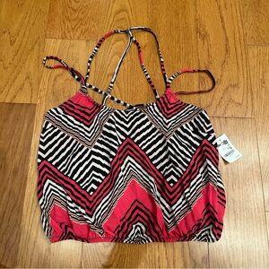Pink and black printed halter top from Charlotte Russe.